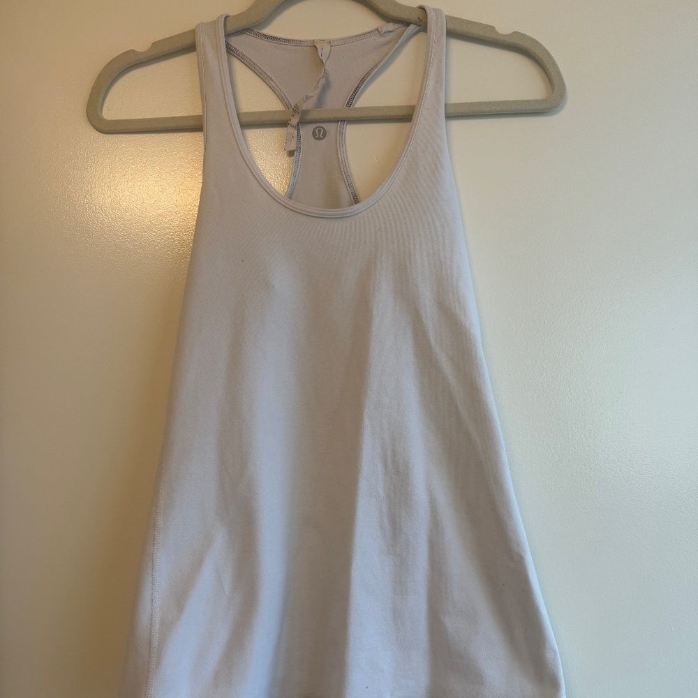 Lululemon White Racerbank Tank Sz 6
